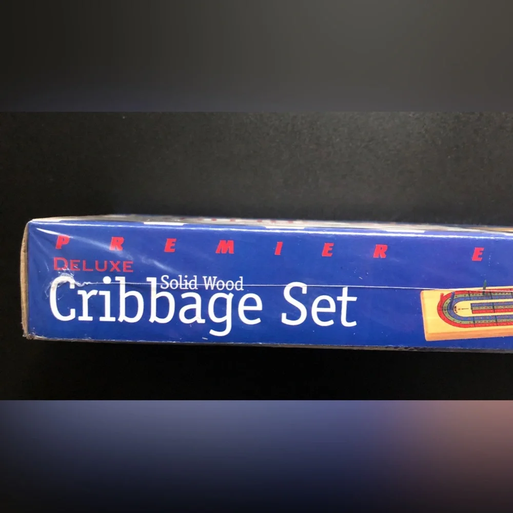 Vintage 1997 Cardinal Deluxe Solid Wood Cribbage Set, Premier Edition, Sealed